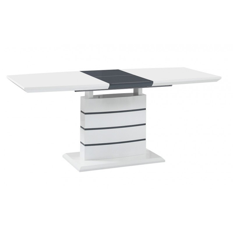 Mesa CHAMBERY, extensible, lacada blanca, 140 ~ 180 x 80 cms