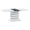 Mesa CHAMBERY, extensible, lacada blanca, 140 ~ 180 x 80 cms