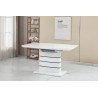 Mesa CHAMBERY, extensible, lacada blanca, 140 ~ 180 x 80 cms