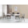 Mesa CHAMBERY, extensible, lacada blanca, 140 ~ 180 x 80 cms