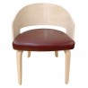 Sillón SINTRA, contrachapado de madera de hevea, natural, similpiel marrón (Pack de 2 unidades)