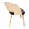 Sillón SINTRA, contrachapado de madera de hevea, natural, similpiel marrón (Pack de 2 unidades)