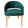 Sillón VISEU, contrachapado de madera de hevea, natural, velvet verde oscuro (Pack de 2 unidades)