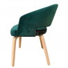 Sillón VISEU, contrachapado de madera de hevea, natural, velvet verde oscuro (Pack de 2 unidades)