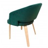 Sillón VISEU, contrachapado de madera de hevea, natural, velvet verde oscuro (Pack de 2 unidades)