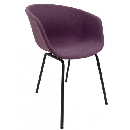 Sillón KIEL, metal, tapizado tejido rosa (Pack de 2 unidades)