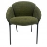 Sillón GIORGIO, metal, tapizado chenilla verde bosque (Pack de 2 unidades)