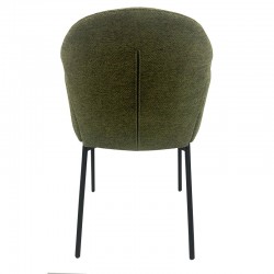 Sillón GIORGIO, metal, tapizado chenilla verde bosque (Pack de 2 unidades)