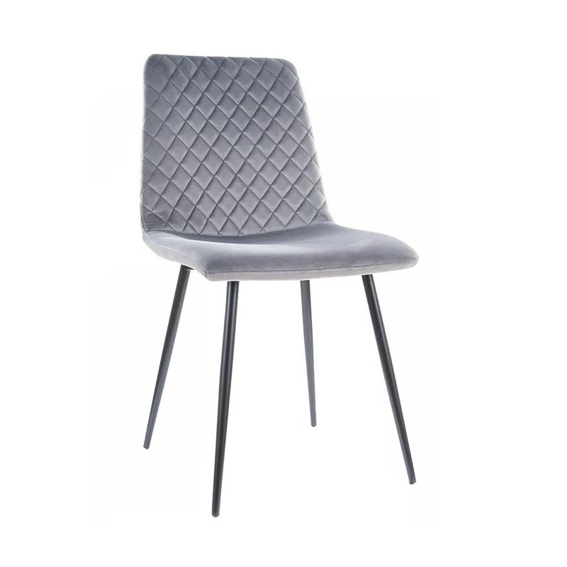 Silla LUCIA NEW, metal, tapizado velvet gris oscuro (Pack de 4 unidades)