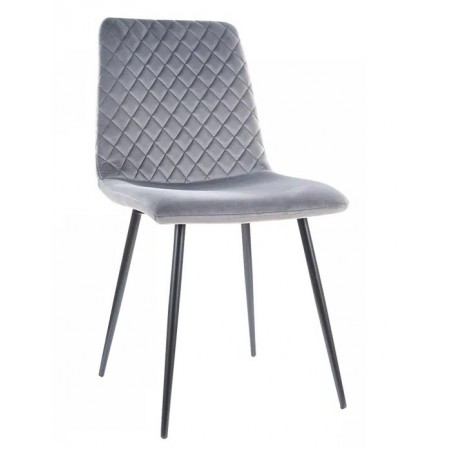 Silla LUCIA NEW, metal, tapizado velvet gris oscuro (Pack de 4 unidades)