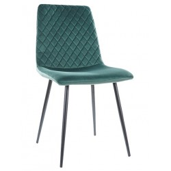 Silla LUCIA NEW, metal, tapizado velvet verde oscuro