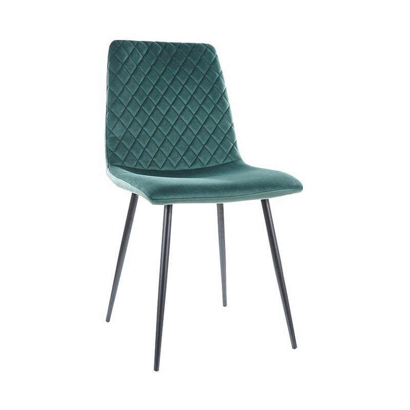 Silla LUCIA NEW, metal, tapizado velvet verde oscuro