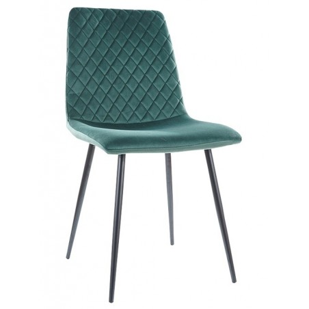 Silla LUCIA NEW, metal, tapizado velvet verde oscuro