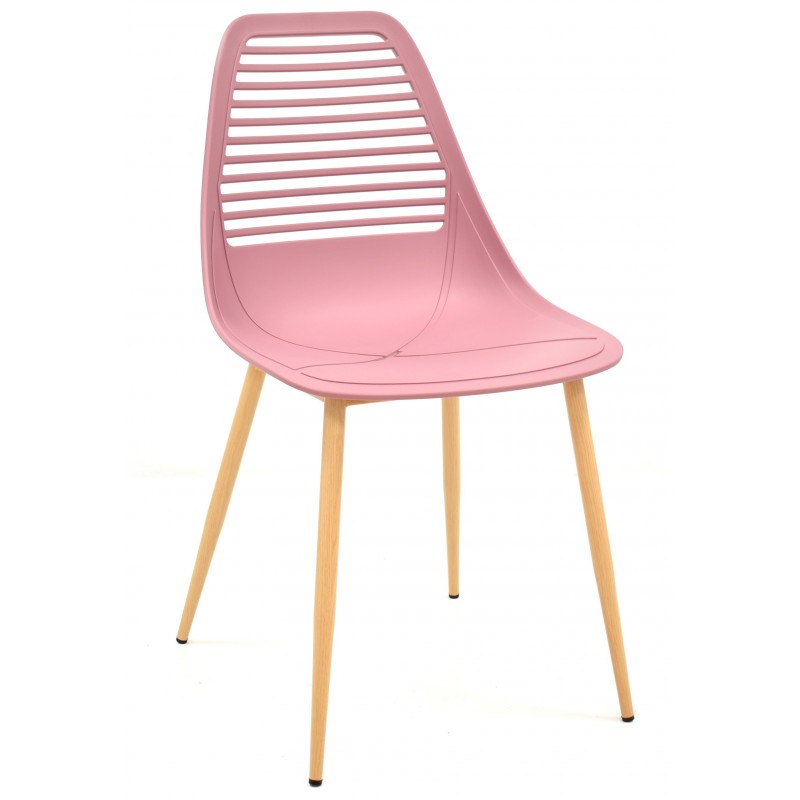 Silla UNCIBAY, metal, polipropileno rosa oscuro (Pack de 4 unidades)